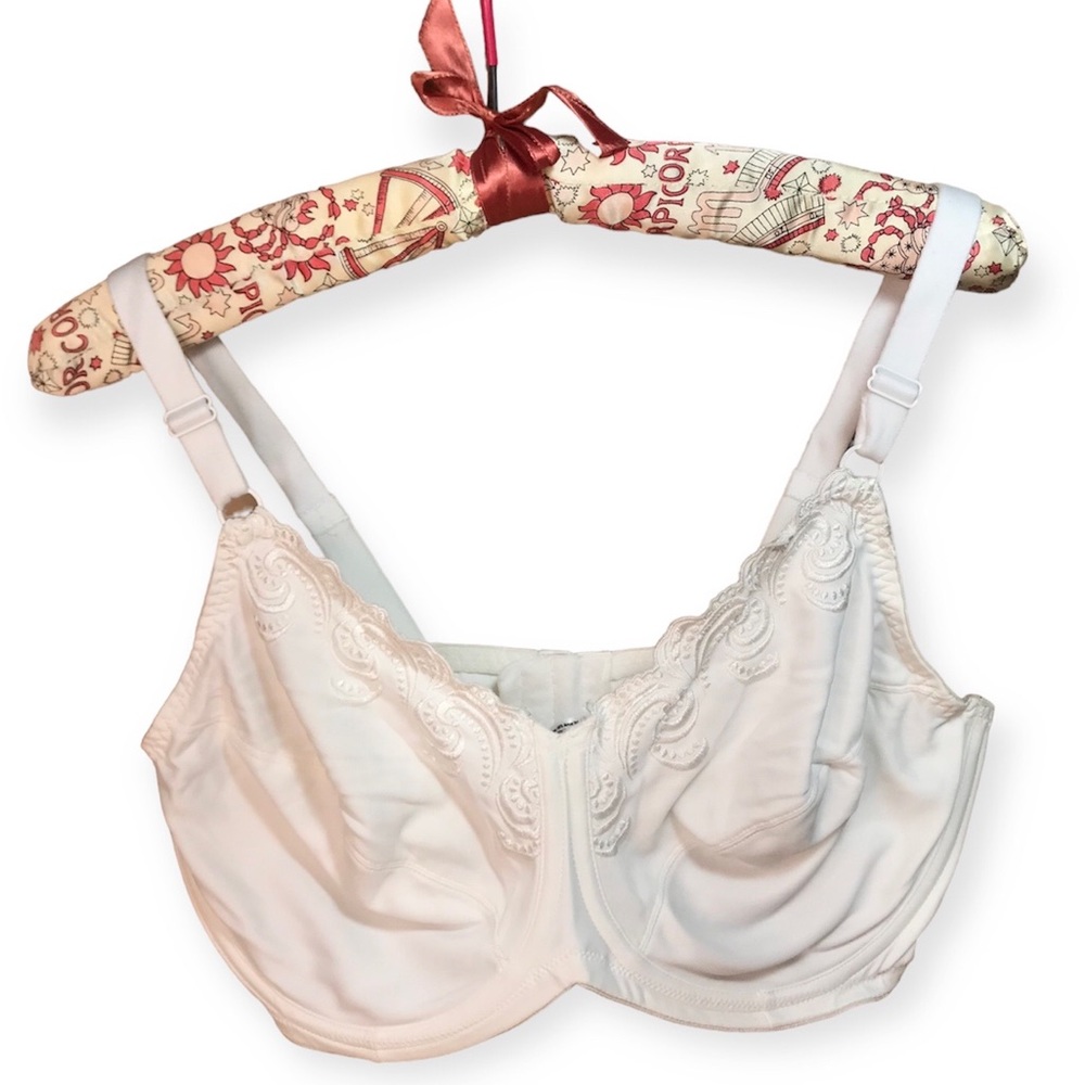 Lilyette White Full Coverage Minimizer Non-Padded Underwire Bra 0417 Size 42D